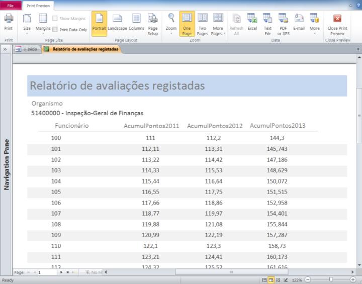 Listar Avaliações Pressione o botão Listar Avaliações,