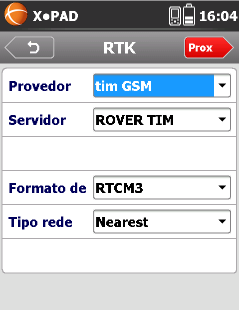 CONFIGURAÇÃO BASE RTK GSM Ao fazer as configurações do provedor e do servidor.