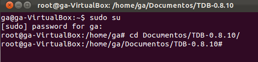 51 Figura 10. Terminal do Linux. É preciso fazer login como super-usuário para realizar todo o processamento com o TDB.