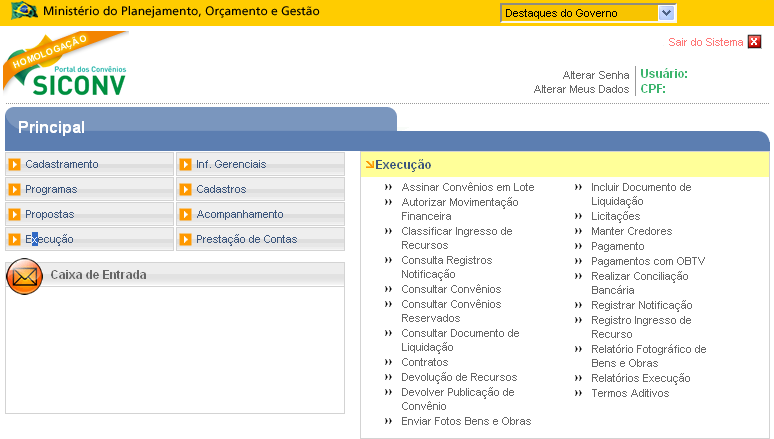 1. Introdução O Portal dos Convênios SICONV é um sistema desenvolvido em plataforma web que permite aos órgãos concedente e convenente o gerenciamento on-line de todos os convênios cadastrados.