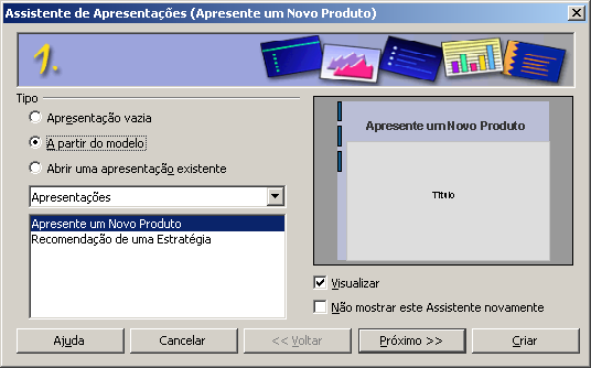 A partir do modelo Para um trabalho com um modelo de apresentação, já configurada pelo OpenOffice.org, deverá ser preenchido apenas os dados específicos de seu projeto.