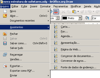 3 Documentos recentes Lista os arquivos que tenham sido abertos recentemente pelo BrOffice.org. Exemplo: Depois é só clicar em um dos arquivos que será aberto automaticamente.