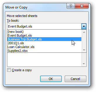 Manual Microsoft Excel Mover Folhas para outros Livros 1. Clicar com o botão esquerdo do rato sobre o nome da folha 2. Clicar na opção Mover ou Copiar (Move or Copy) 3.
