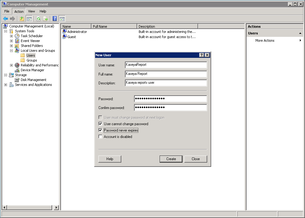 Configuração do SQL Server Reporting Services Adicionar credenciais personalizadas a um servidor de relatórios remoto É possível atribuir a todos os usuários VSA uma credencial que permite executar