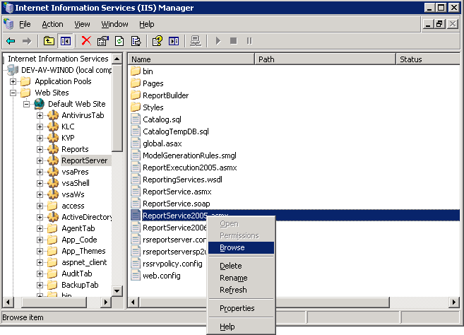 Configuração do SQL Server Reporting Services Se o acesso for local, insira o seguinte: http://localhost/reportserver Se o acesso for remoto, insira o nome do sistema SSRS em vez de localhost.