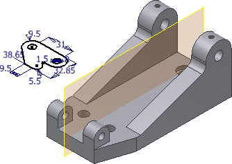 Insira uma peça 2D e Restrinja para um Sólido. Em um fluxo de trabalho de cima para baixo, crie uma peça ou submontagem, na montagem, utilizando Criar componente.