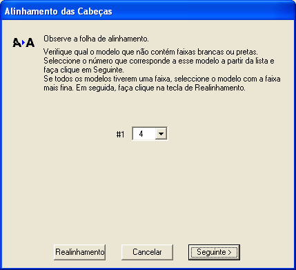 6. Clique em Imprimir para imprimir uma folha de alinhamento horizontal em preto. Após a impressão, você verá uma janela similar a esta: 7.