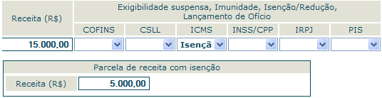 13.6.2 Imunidade Devem ser informados os tributos imunes. Informado Imunidade em algum tributo, no cálculo será desconsiderado o percentual desse tributo.