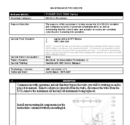 Definição da Tarefas e Procedimentos de Manutenção Procedimento de