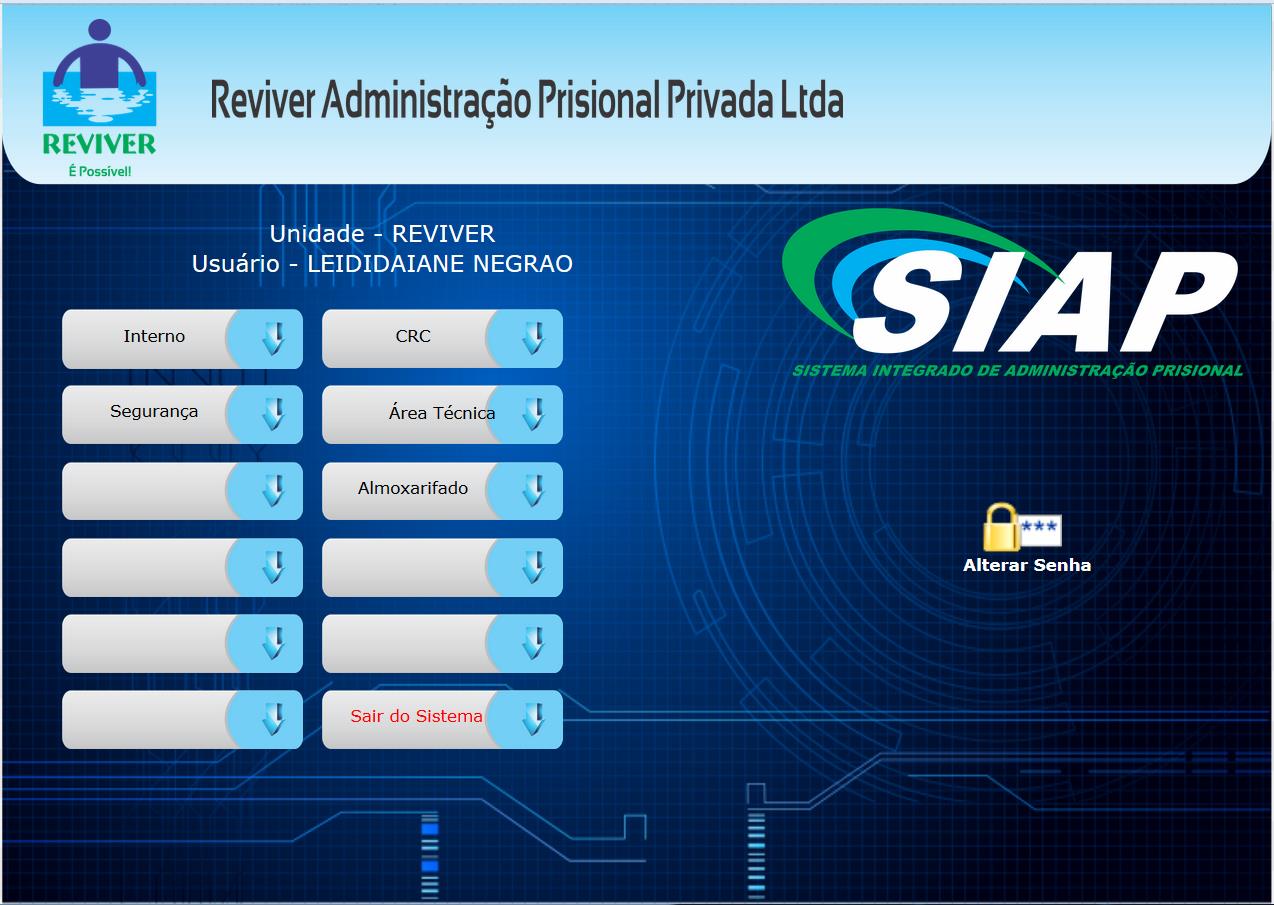 REGISTROS DE AÇÕES DA INICIATIVA PRIVADA NA GESTÃO PRISIONAL SISTEMA INTEGRADO DE ADMINISTRAÇÃO PRISIONAL (SIAP) Recursos Tecnológicos Modernos O SIAP funciona regularmente em todas as unidades