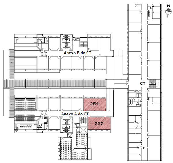 82 4.2 Resultados das salas de aula do anexo A do CT 4.2.1 Descrição e caracterização das salas de aula do anexo A do CT No anexo A do Centro de Tecnologia (CT) foram selecionadas as salas 251 e 252,