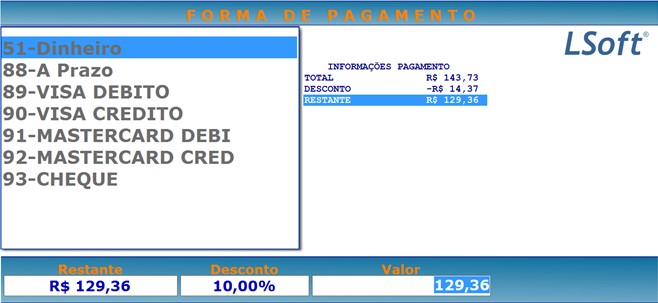 Depois do fechamento do cupom fiscal a