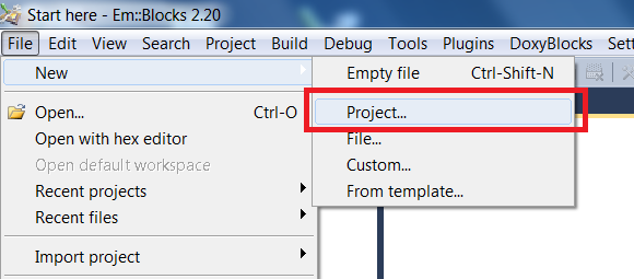 4. Criação de projetos no EmBlocks Os passos para a criação de projetos no ambiente EmBlocks são