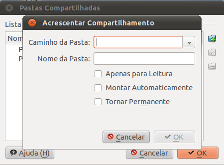 Essa pasta é onde você seleciona o diretório do seu computador que deseja compartilhar: Depois de escolhido o diretório e o nome, você pode