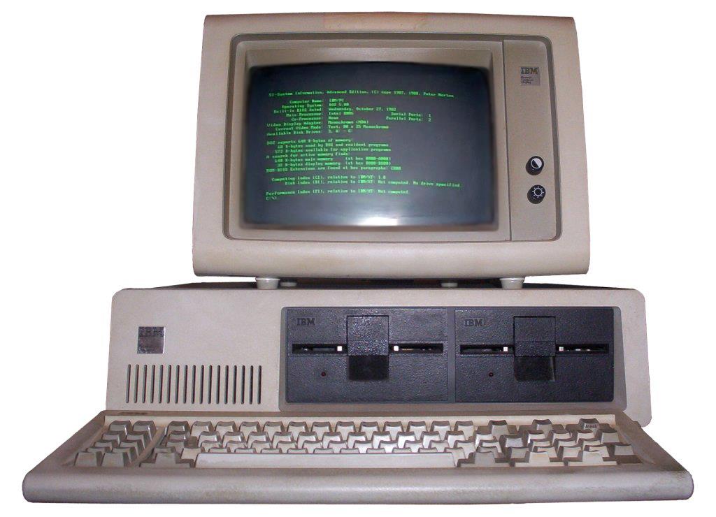 1978 IBM PC Usando o processador 8088 da Intel, IBM PC foi um sucesso absoluto,