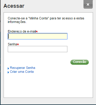 26 2.1.1 Cadastro de Cliente Há um link na página principal para os usuários acessarem suas contas.