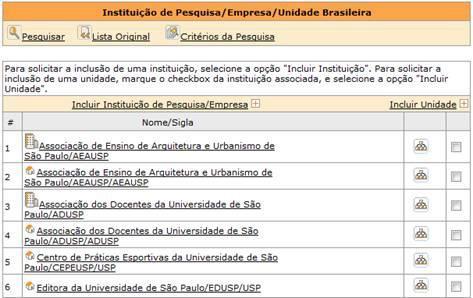 Anexos Solicitando o cadastramento da Instituição de Pesquisa Para solicitar o cadastramento de uma Instituição de Pesquisa ou Empresa, você deve acessar a opção Cadastro de Instituição de