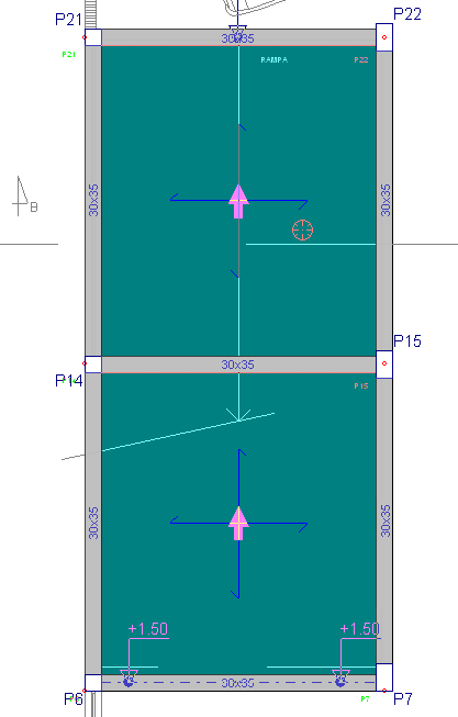 CAD 58 Fig. 3.110 Prima sobre as duas lajes, no final prima com o. Fig. 3.111 Surge novamente a janela Desníveis/Lajes inclinadas, prima Aceitar. 3.3.9. Introdução do grupo 2.