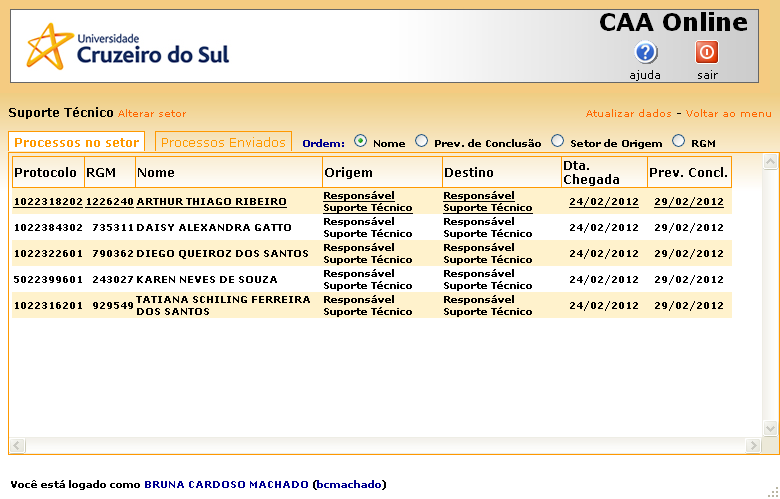 Em seguida clique no dropbox e escolha a opção Suporte Técnico em seguida clique em Confirmar.