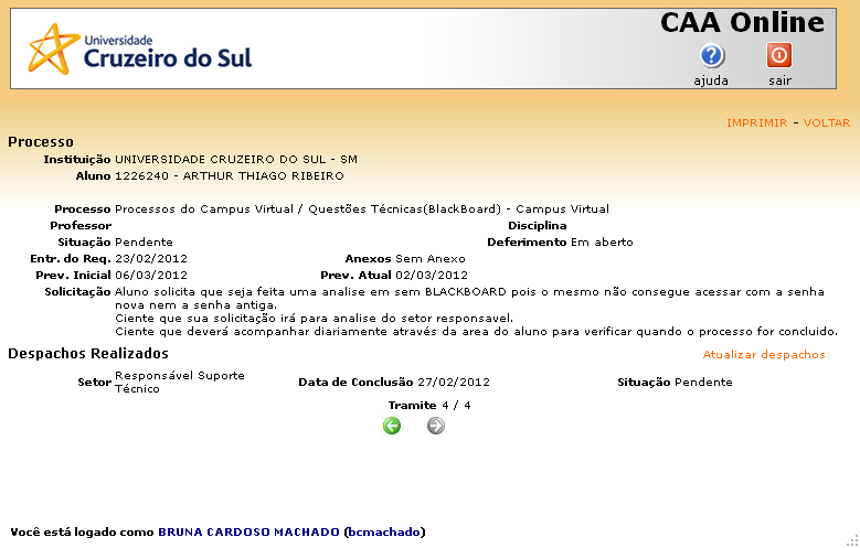 Assim que o requerimento for