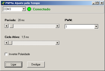 algumas vezes com valores diferentes. Pronto, temos um programa que controla os PWMs e ajusta os seus parâmetros em milissegundos. Sua aparência final ficou assim. Figura 26: Programa finalizado.