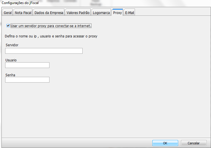 8.1.5.6. Aba Proxy Se a sua rede utilizar configurações de Proxy para segurança, o Emissor Fiscal deve ser configurado também.