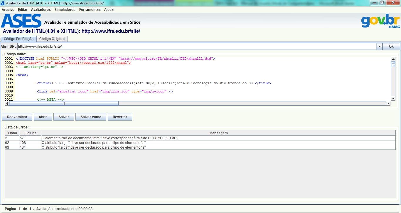 Página: 12 Figura 9: Tela do Avaliador de HTML/XHTML c) Avaliador de CSS: Verifica se o código CSS está de acordo com as normas de acessibilidade do W3C (Figura 10).