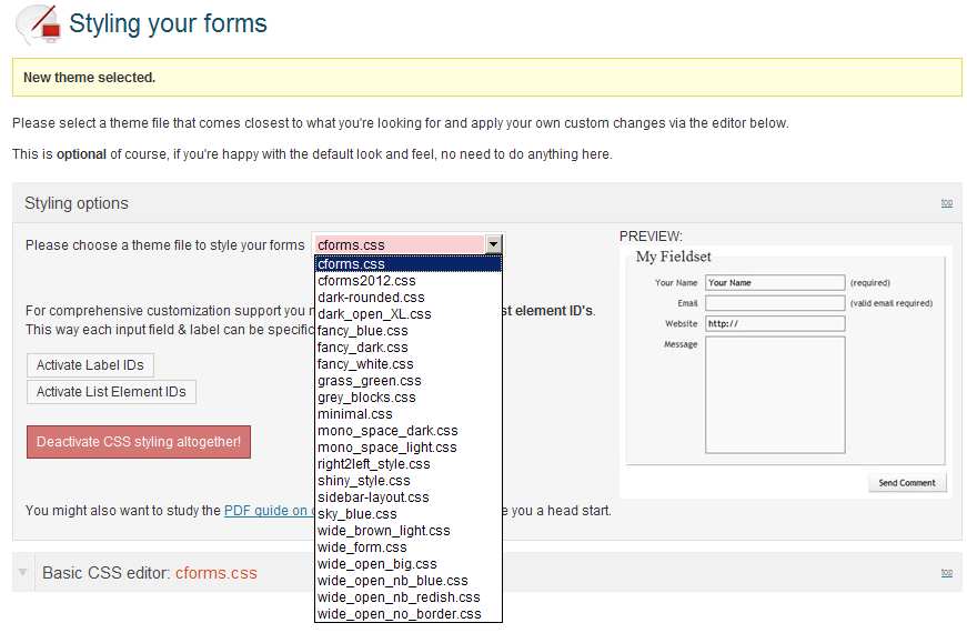 Na Barra de Menu Superior, clique em Save & update form settings para atualizar seu formulário.