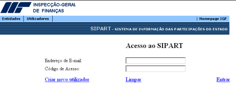 2. ACEDER À APLICAÇÃO O endereço para aceder à página da Internet e fazer a introdução de dados é o seguinte: http://www.igf.min-financas.