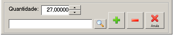 Adiciona quantidades na linha selecionada Retira quantidades na linha selecionada Anula a linha de inventário Efetua a leitura dos códigos barras guardados no leitor de códigos barra portatil Symbol