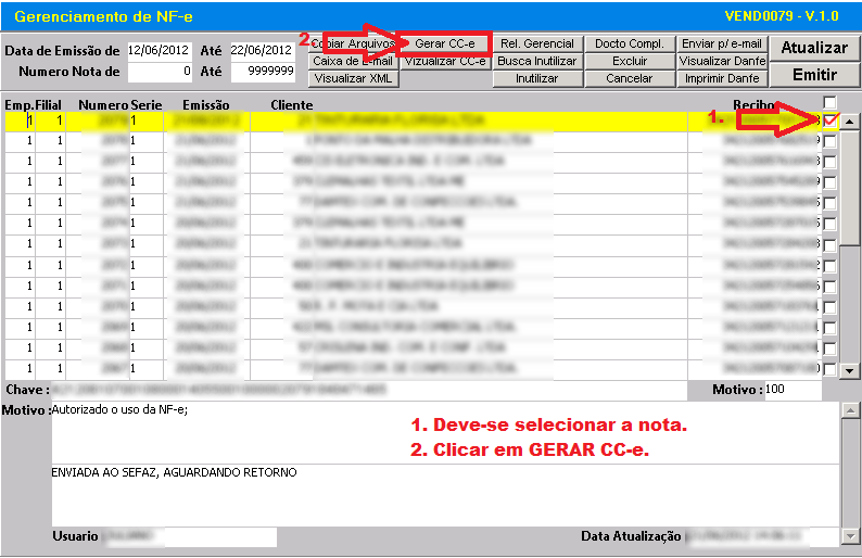 2.12 EMISSÕES DE CARTAS DE CORREÇÃO ELETRÔNICA No campo DATA DE EMISSÃO