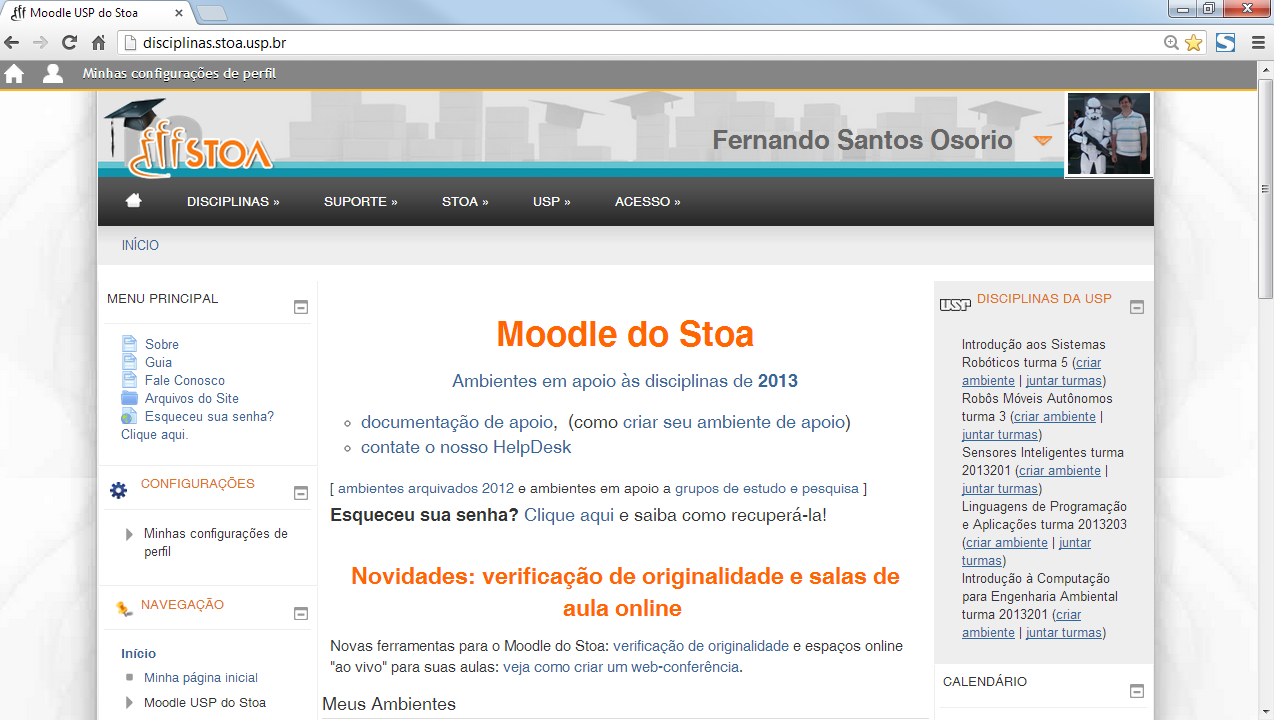 Material de Apoio 9 Outros Sites: Moodle / STOA - http://disciplinas.stoa.usp.