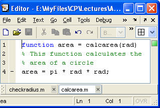 Função if-else >> aleatorio num =.23 It was less than.5! >> aleatorio num =.668 It was not less than.5! >> aleatorio num =.486 It was less than.5! 5 Função if-else >> checkradius Please enter the radius: -4 Sorry; -4.