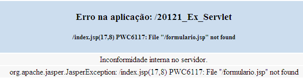 5. Incluindo um Formulário com @include 5.1. Abra o arquivo index.jsp e altere o corpo do mesmo, inserindo o seguinte código: 5.2.