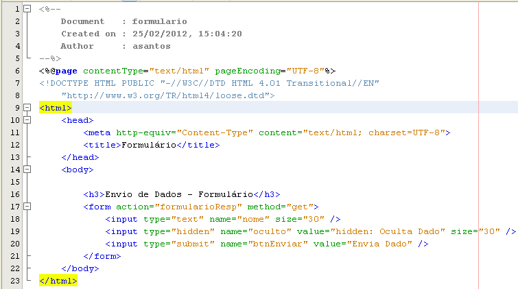 7. Criando o formulário: Clique com o botão direito sobre o