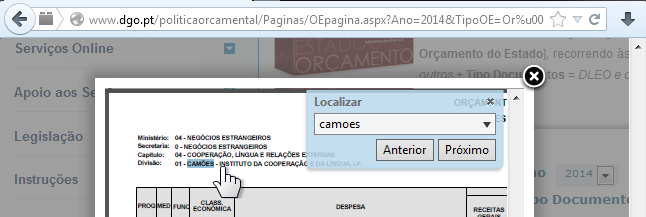 Informação desagregada por organismo Como encontrar informação específica sobre o orçamento de um organismo público em particular?