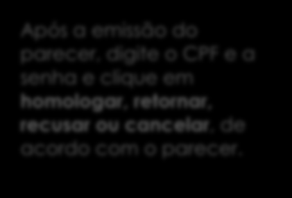 Homologar : permite que a solicitação tramite para o próximo nível de aprovação: a coordenação de área ou a DAV/CAPES.