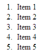 LISTA ORDENADA As listas ordenadas são usadas para indicar alguma sequência ou numeração de itens.