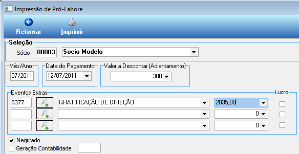 4.2 Recibo de Pagamento a Autônomos - RPA Para gerar o Recibo de Pagamento a Autônomo RPA inserir o Autônomo, data do serviço, serviço prestado, o valor do pagamento pelo serviço, Figura 44.