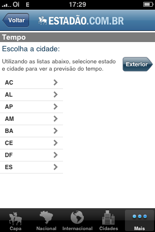 Figura 25: Página de edição da previsão do tempo 4.4.1 Equipe e Estratégia O Estadão não possui uma equipe destinada à produção e à atualização do aplicativo.