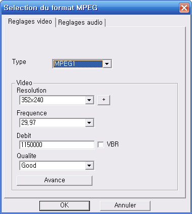 51. Claymation Studio 10.3. Criar saída em formato MPEG 1. Tipo - Selecione o tipo MPEG Suporta MPEG-1, VCD, MPEG-2, SVCD e DVD. Tanto o padrão NTSC quanto o PAL são suportados. 2.