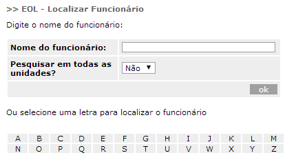 10. CONSULTA CADASTRO DE FUNCIONÁRIOS Para visualizar o cadastro de funcionários da unidade, selecionar a opção FUNCIONÁRIOS (lado esquerdo da tela).