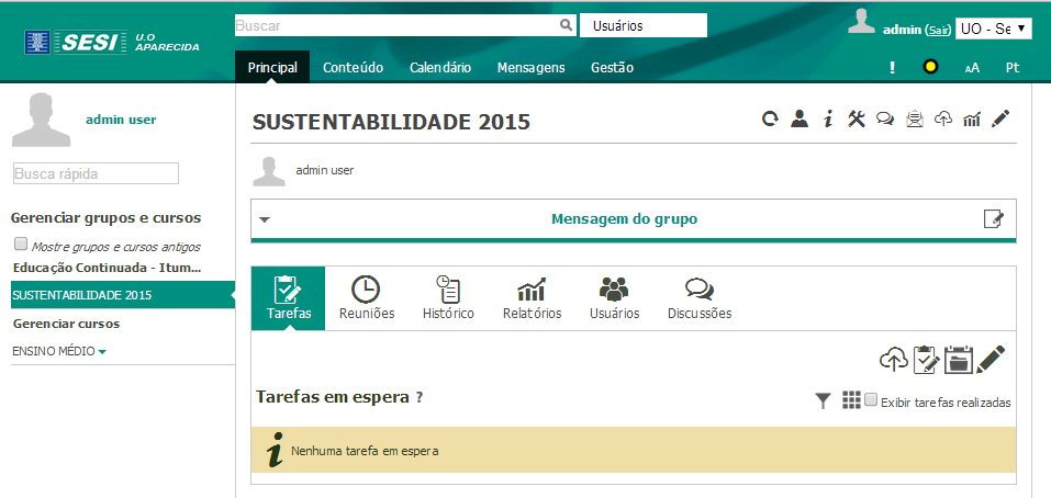 Customização de uma unidade Operacional Individual (Domínio) Na seção anterior, você selecionou a opção Admin para criar uma nova unidade operacional (domínio).