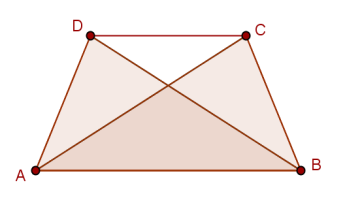 c. Os triângulos e são iguais. d. As diagonais e são iguais. R.: a. é um paralelogramo pelo que. Como (o trapézio é isósceles) então também, ou seja, o triângulo é isósceles. b.