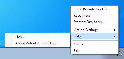 Introdução SUGESTÃO: A tela da Virtual Remote Tool (ou barra de ferramentas) pode ser mostrada sem a exibição da janela do Easy Setup.