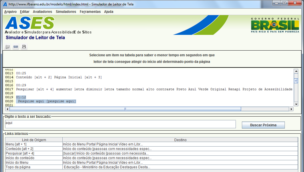 LABORATÓRIO - Simulador 1. Objetivo: conhecer o funcionamento do simulador de leitor de tela 2.