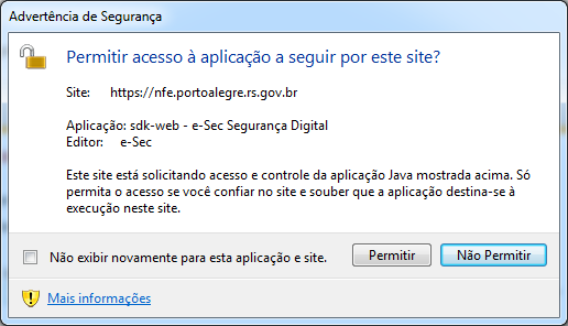 Geração da NFS-e Passando pelo processo de atualização do Java e configuração da Applet, conforme o seu certificado digital, será possível emitir suas notas pela Prefeitura.