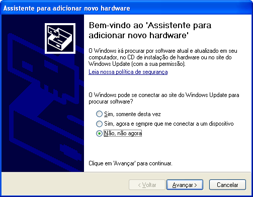 10. Após completar a instalação do driver, feche o diálogo de instalação; Windows XP (32-bit e 64-bit) Para instalar o driver da ITC 4100 em um computador com Windows XP: 1.
