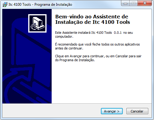 1. Instalação Para o correto funcionamento deste aplicativo é necessário cumprir os pré-requisitos a seguir: realizar a conexão física da ITC 4100 ao computador, instalar o aplicativo ITC 4100 Tools