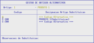 6.6.4- LISTAGEM DE ARTIGOS MONOS Emissão de uma Listagem cujos Produtos não tenham Vendas a partir de uma certa data. ARTIGOS Campo para indicar os códigos de Artigos que pretende listar.